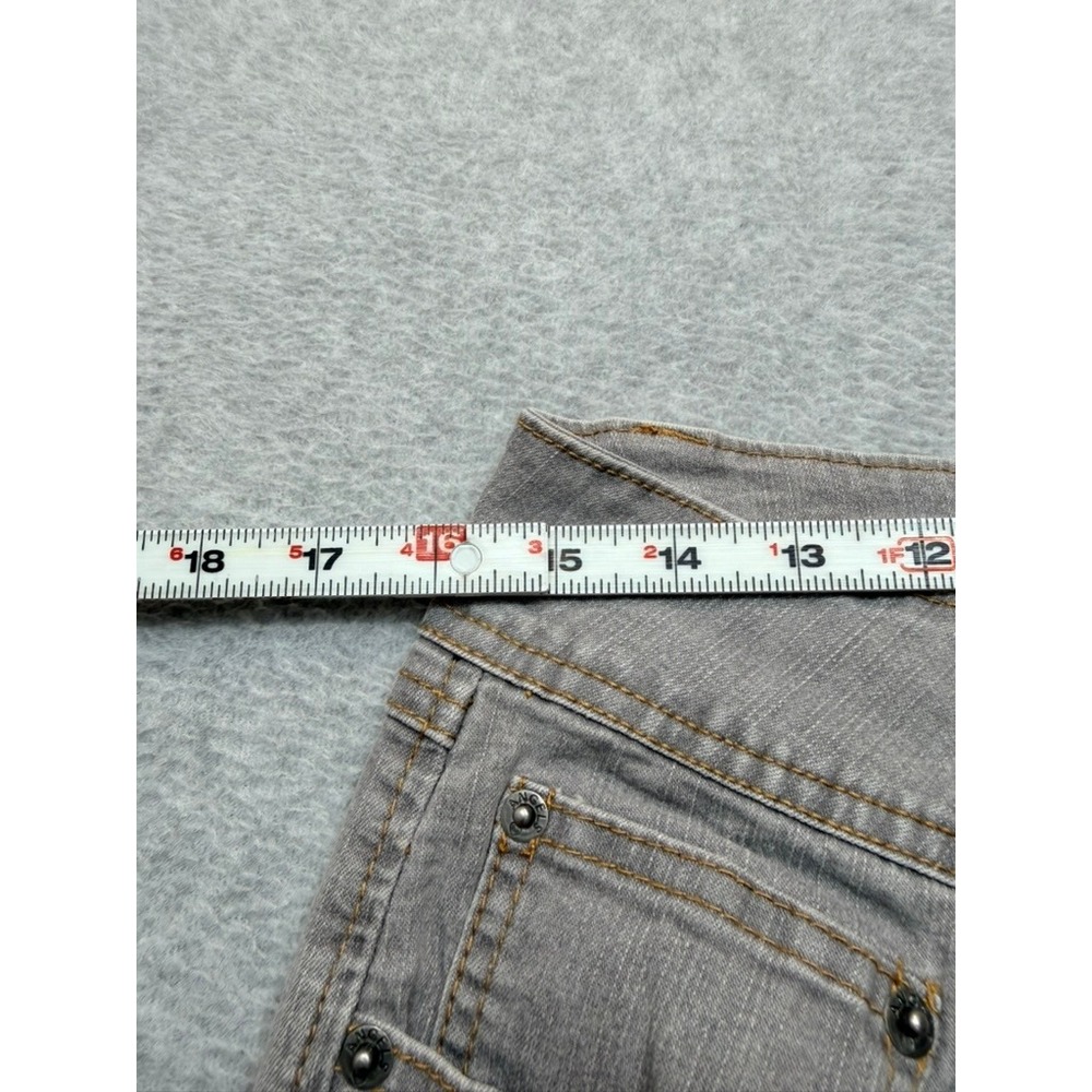 Angels Jeans Womens Gray Straight Leg Denim Pants Double Button Size 7/8 - Picture 5 of 11